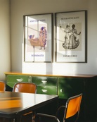 An illustrated poster featuring a woman lying in a bathtub, while another woman undresses to join her, with the text 'AND THEY WERE ROOMMATES'.