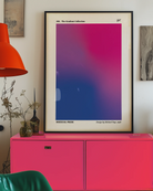 A print with a gradient bisexual flag, abstract and minimalistic design.