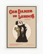 A print with two dancing ladies, with the text 'Ces Dames De Lesbos', inspired from the greek Sappho island.