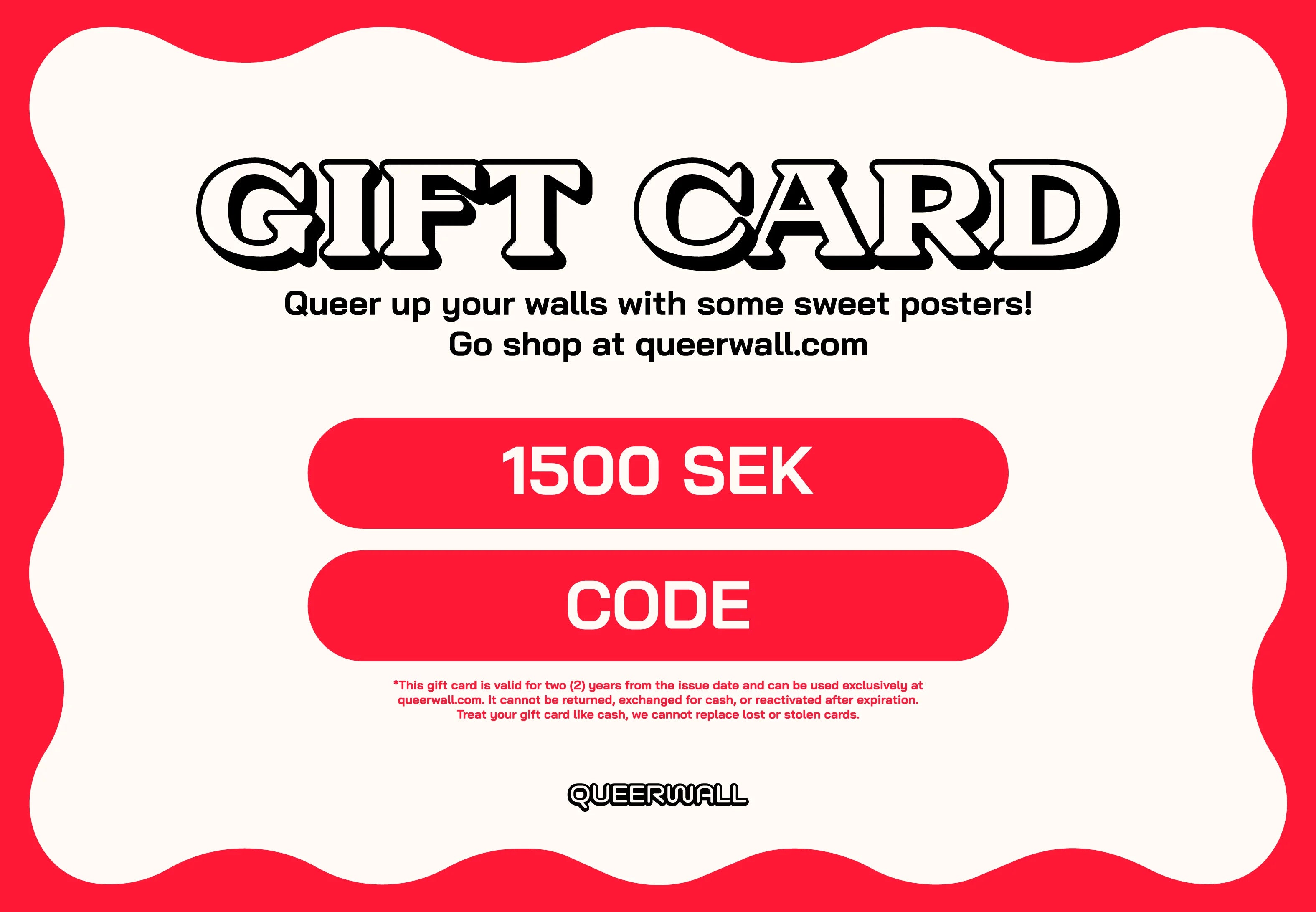Gift card 1500 sek.