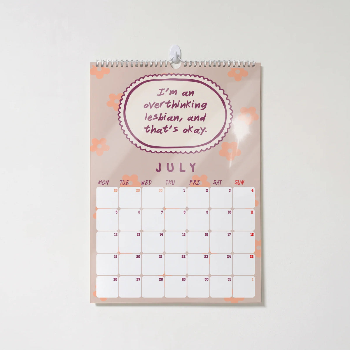 A lesbian emotional support calendar 2027.