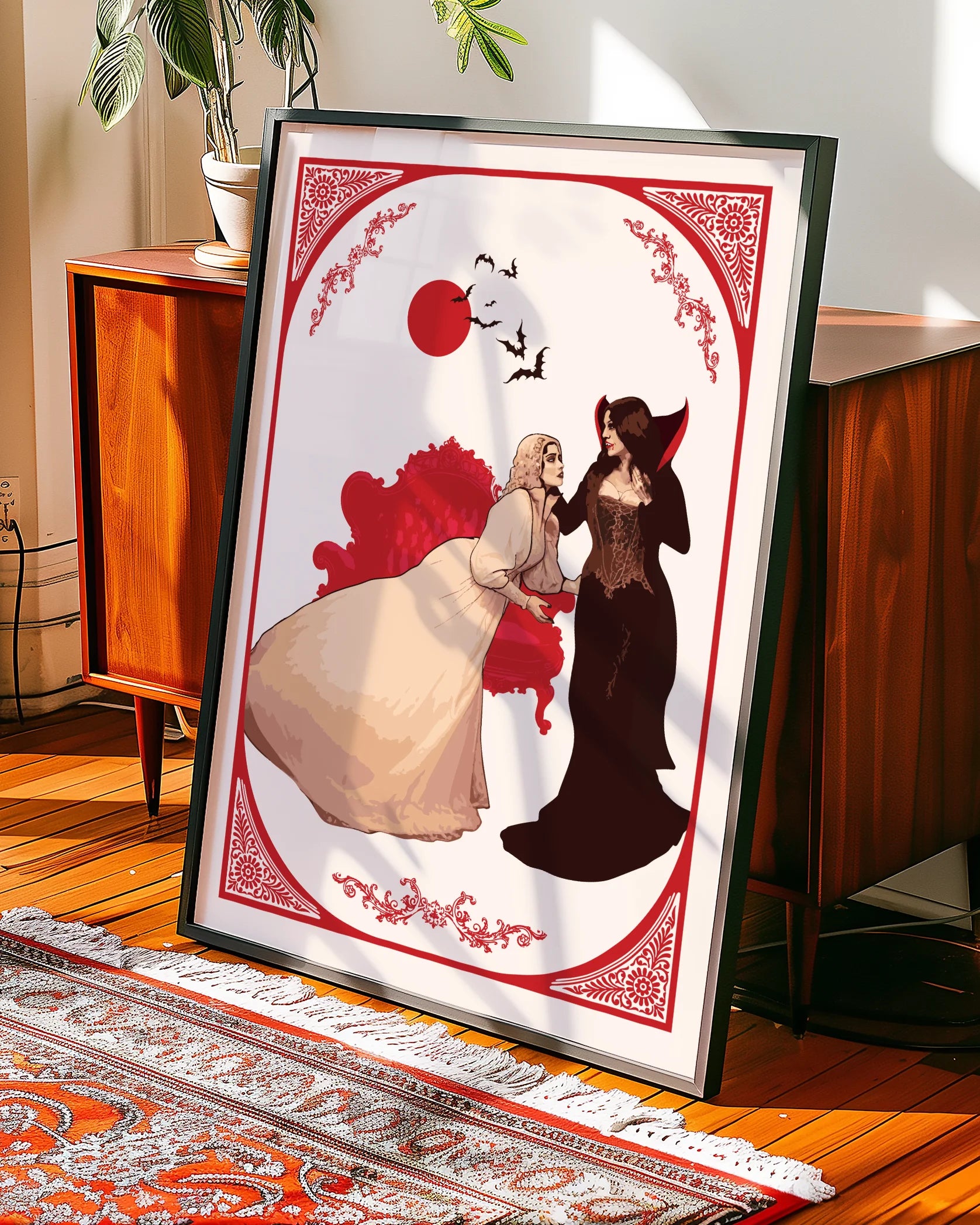 A poster with a lesbian vampire couple.