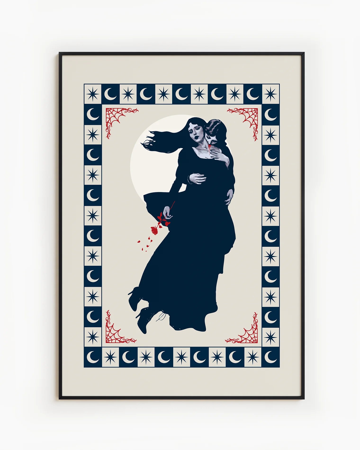A poster with a lesbian vampire couple.