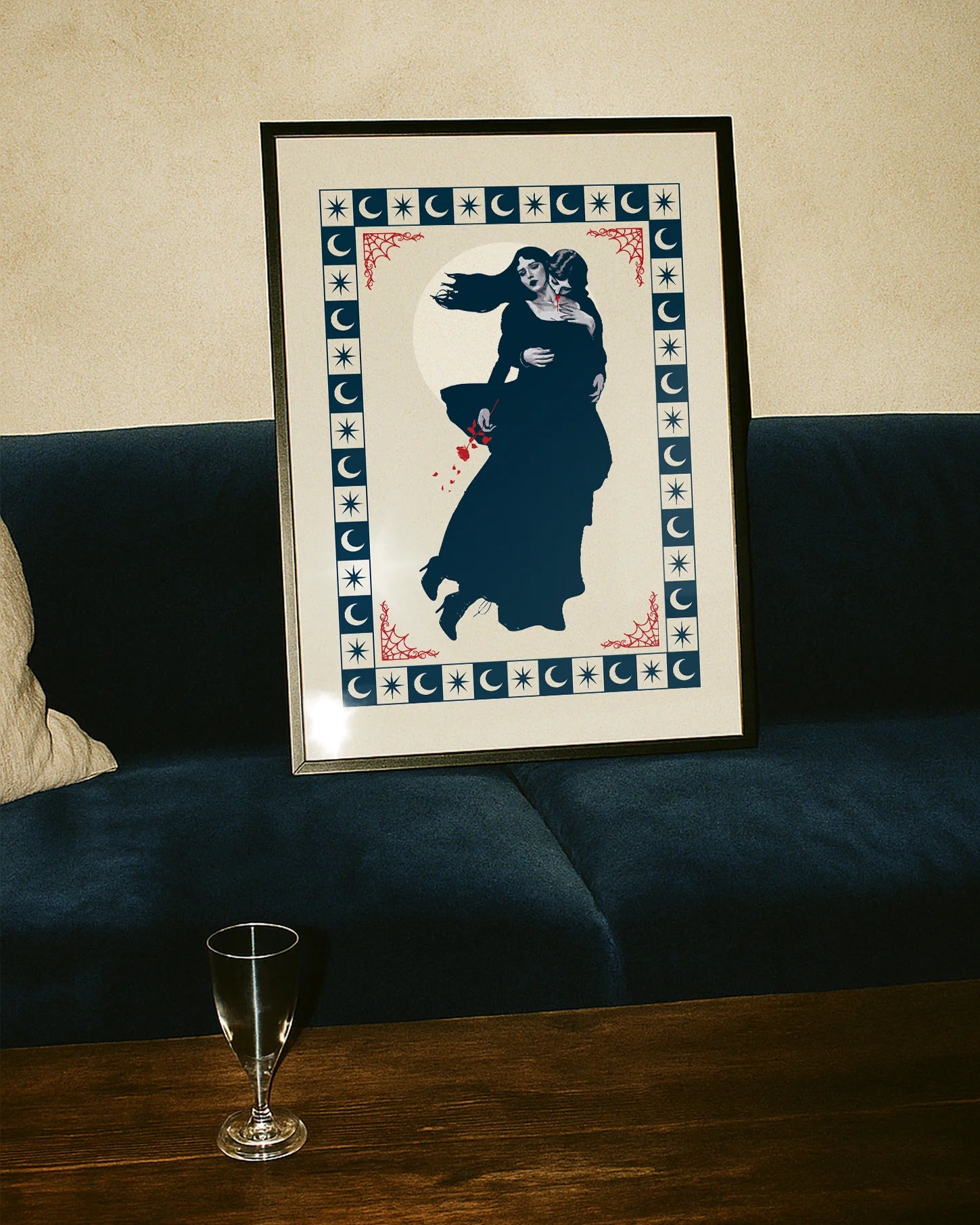 A poster with a lesbian vampire couple.