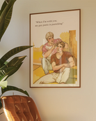 A poster depicting two gay men sharing a romantic moment, with the text: "When I'm with you, my gay panic is panicking."