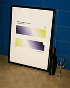A poster features two rectangular blocks in the flag’s colors, yellow, white, purple, and black, with the text: '003. The Gradient Collection', 'Nonbinary Pride', and 'Design by Kye Rowan, 2014'.