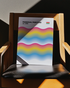 A print with the pansexual pride flag in a wavy, abstract form together with the text 'Pansexual Pride Flag est. 2010.'