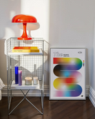 A design-poster with the progress pride flag in a soft, wavy form.