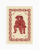 A print with an illustrated, gay and black cowboy couple.