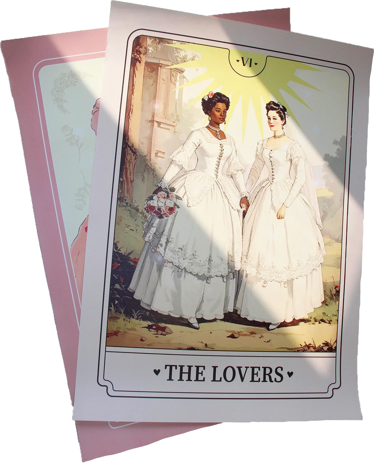A poster with two lesbian sapphic lovers.