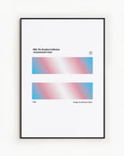 A print with the Transgender pride flag in two, rectangular, gradient blocks, with the text 'Transgender Pride´ and 'Design by Monica helms, 1999.'