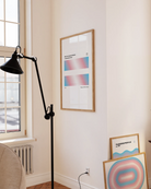 A print with the Transgender pride flag in two, rectangular, gradient blocks, with the text 'Transgender Pride´ and 'Design by Monica helms, 1999.'