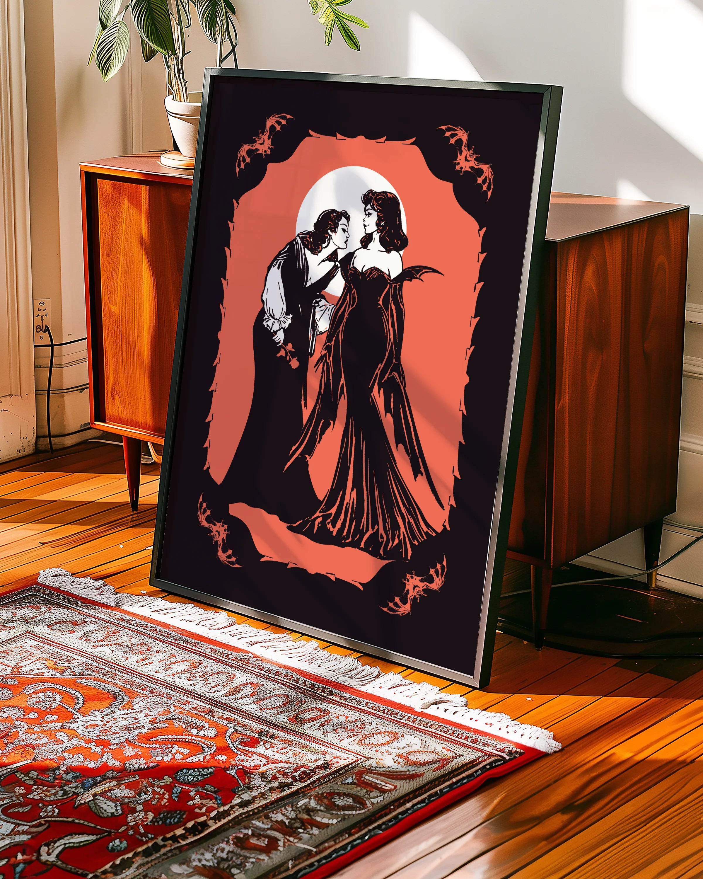 A poster with a lesbian vampire couple.