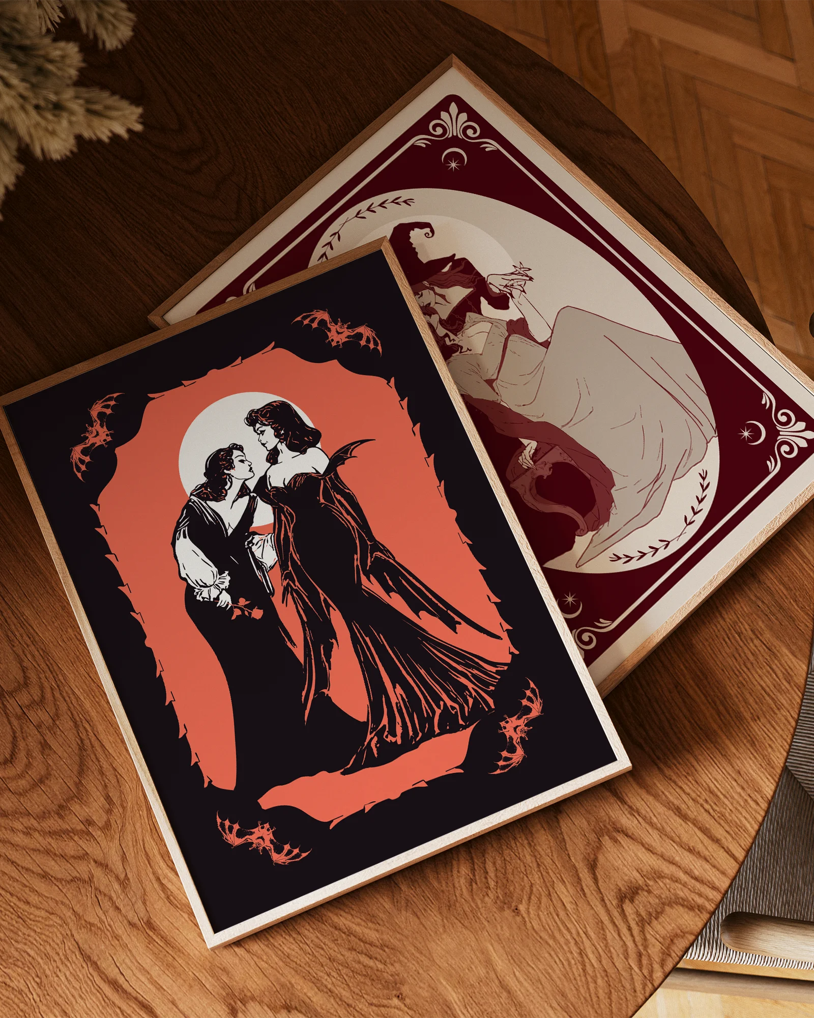 A poster with a lesbian vampire couple.