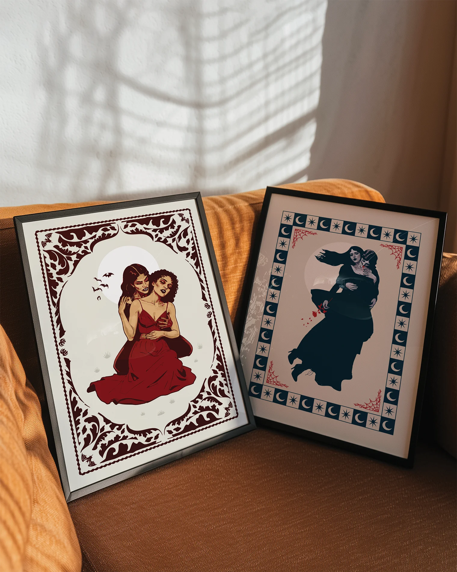 A poster with a lesbian vampire couple.