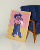 A poster with two dancing gay cowboys.