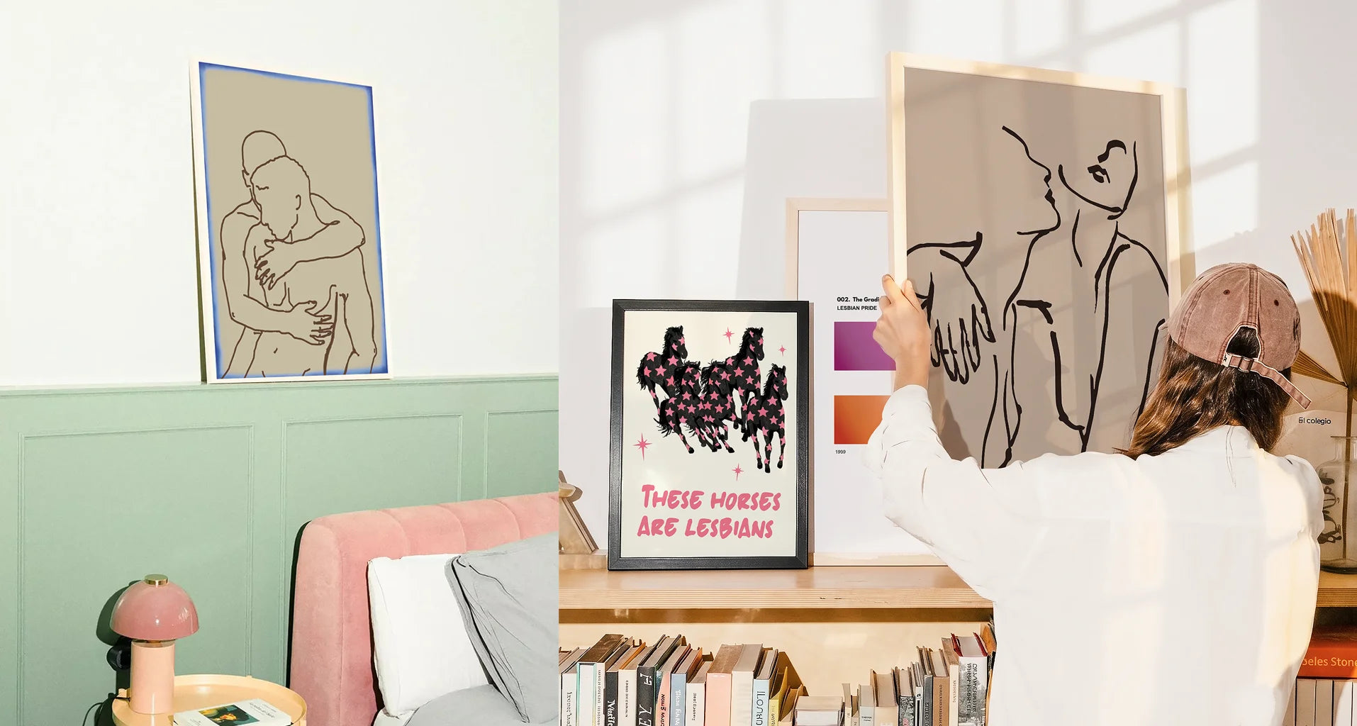 Header image with queer posters on a wall.