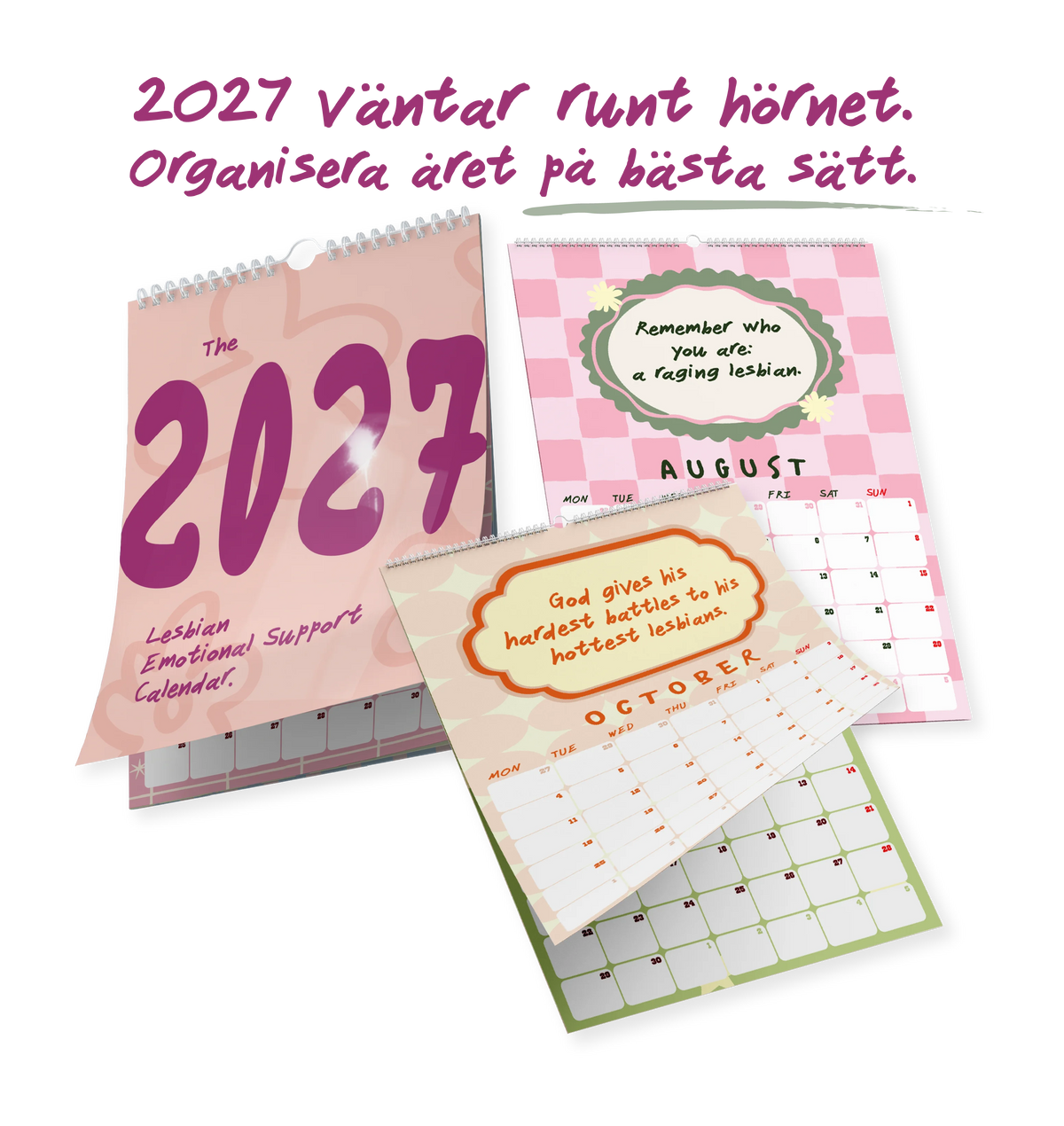 An image of three queer calendars.