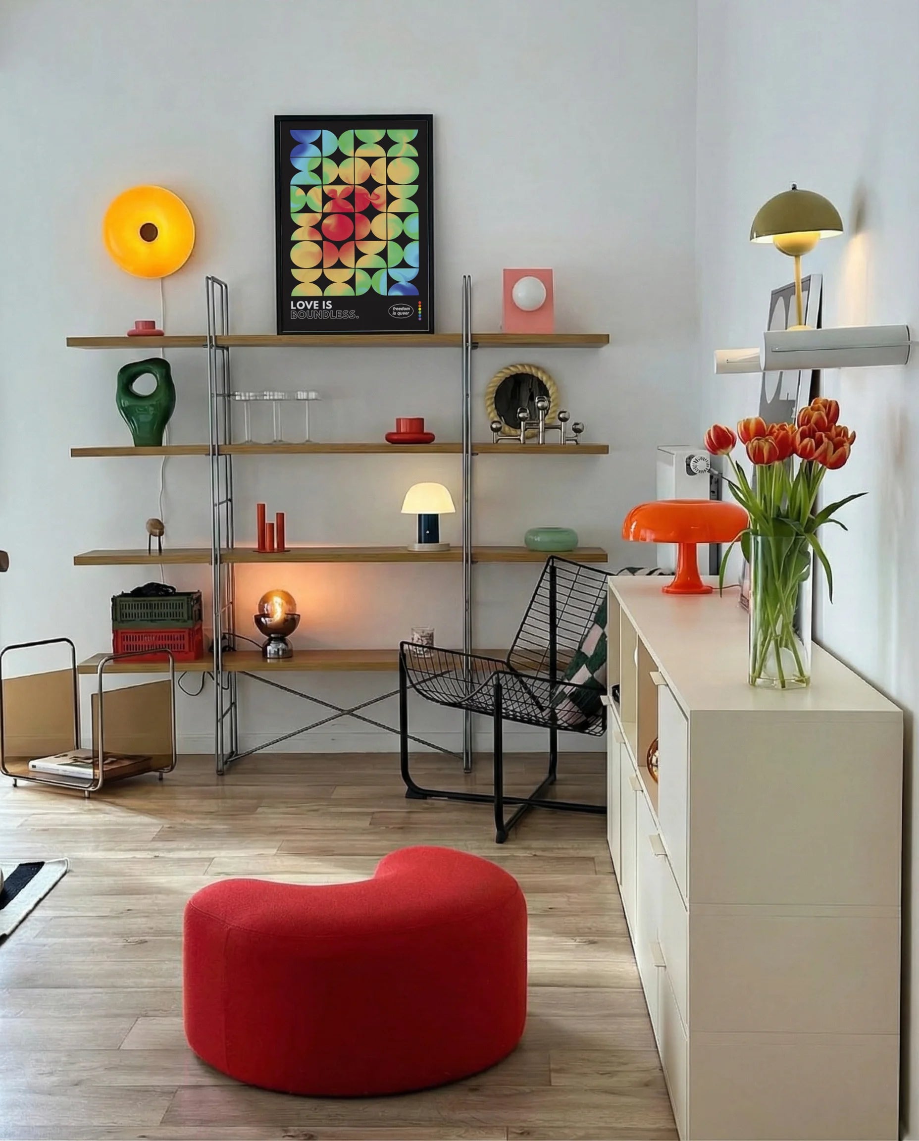 A framed pride print.