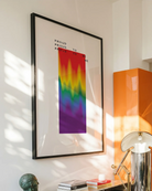A poster with a gradient pride flag and the text: 'Proud to be me'.