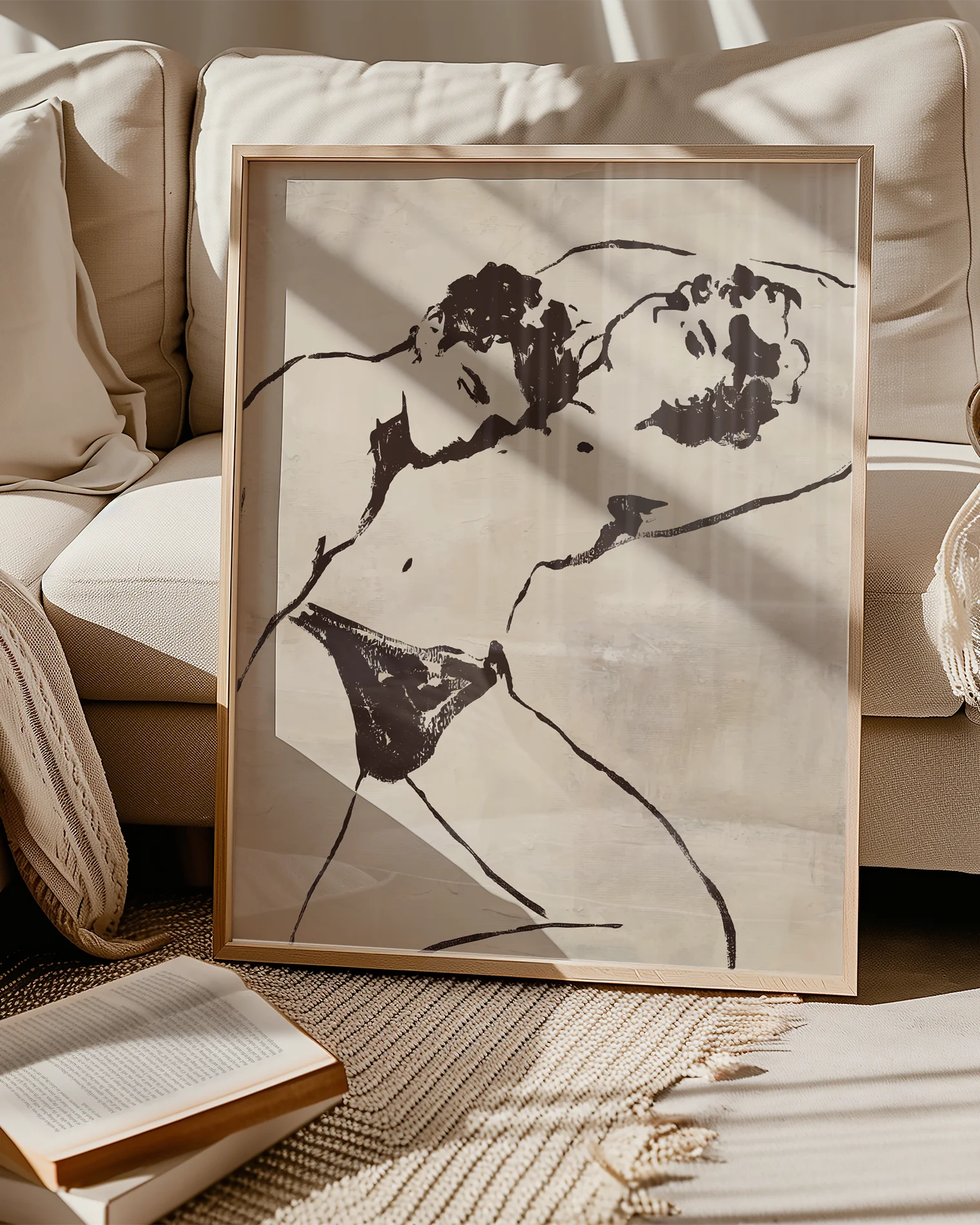 A poster with two gay men in a minimalistic style.