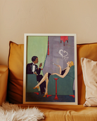 A poster with two sapphic ladies in the 30's smoking cigarettes.