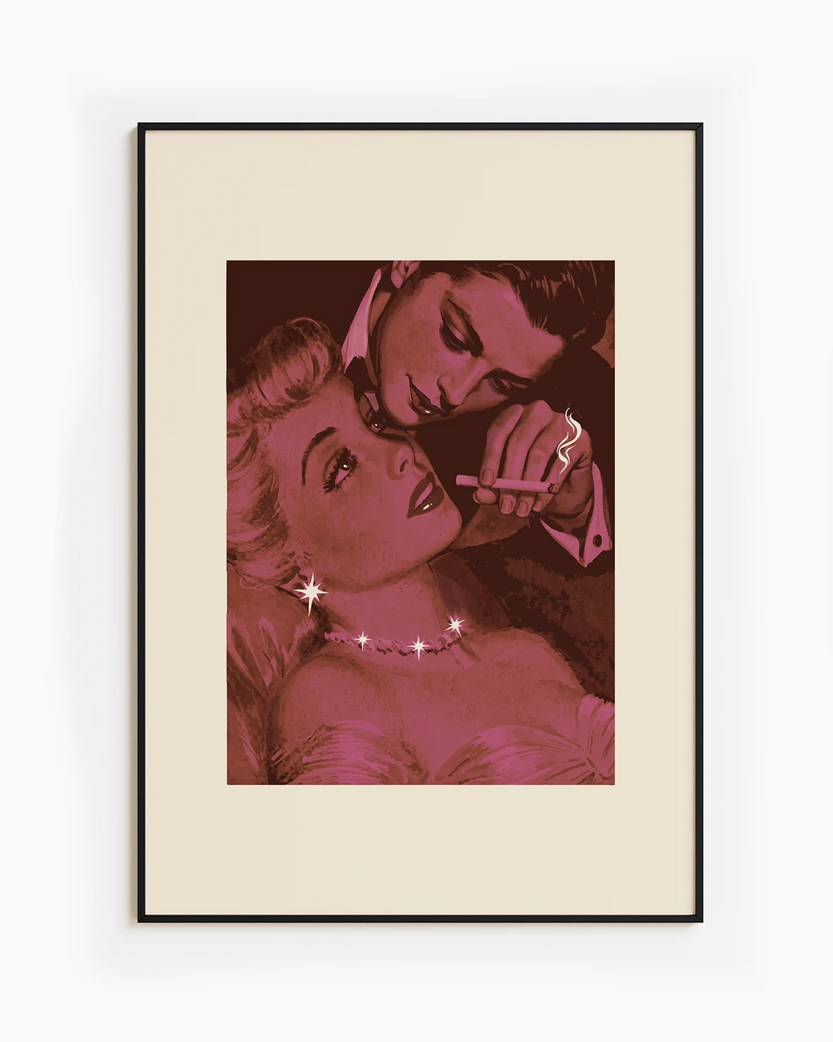 A poster with two sapphic ladies smoking in the 1930's.