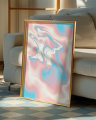 A print with an abstract transflag.