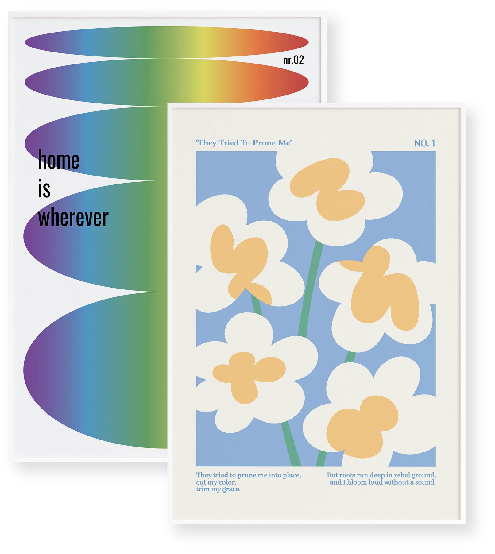 Two typography prints.